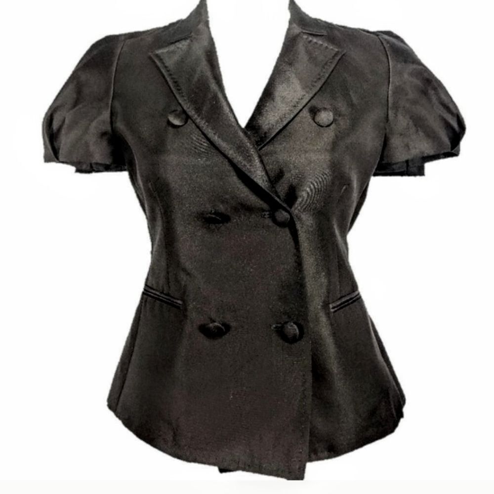 Albino Avant Grande Teodoro Runway Luxury Bespoke Silk Blazer Blouse Sz US 11